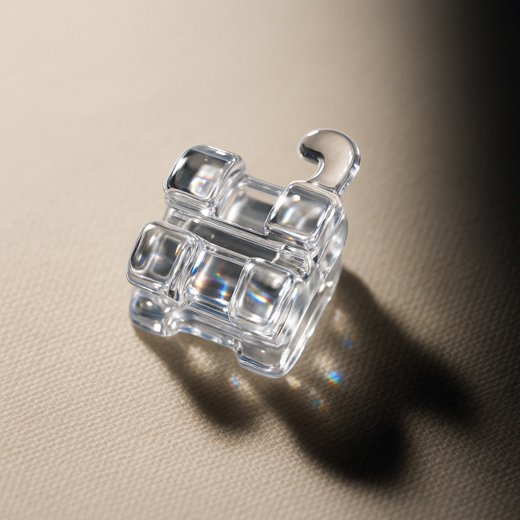 Sapphire orthodontic bracket — optical-grade clarity